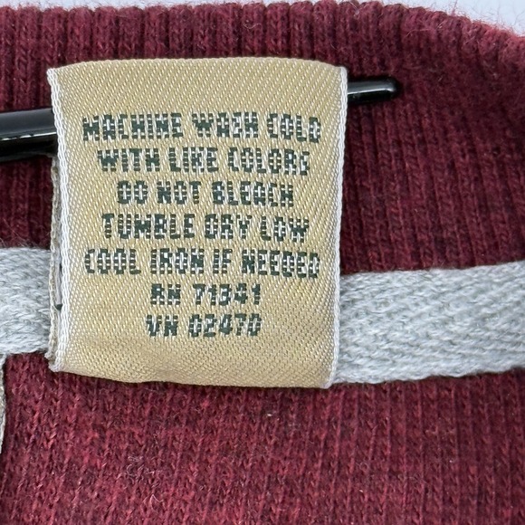 LL Bean Mens XL-Reg Unshrinkable Mini Waffle Henley Deep Wine Heather 187244 - Picture 7 of 7